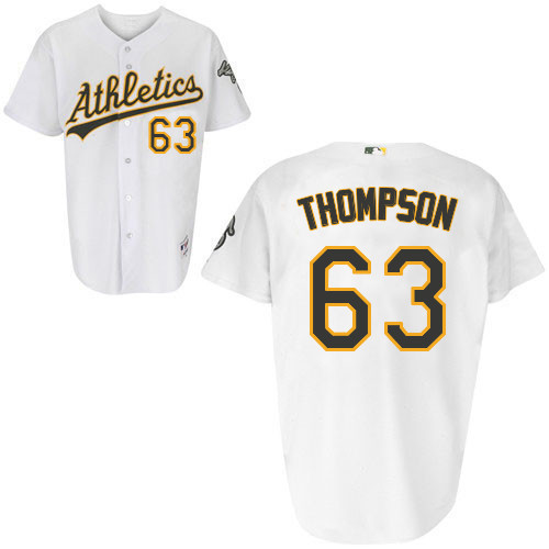 Taylor Thompson #63 Youth Baseball Jersey-Oakland Athletics Authentic Home White Cool Base MLB Jersey